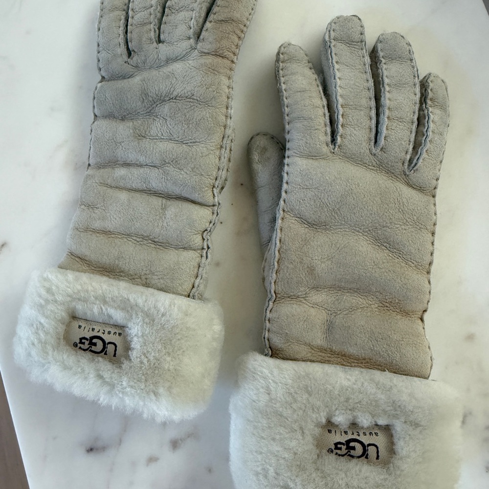 Ugg Gray Shearling Gloves - image 1